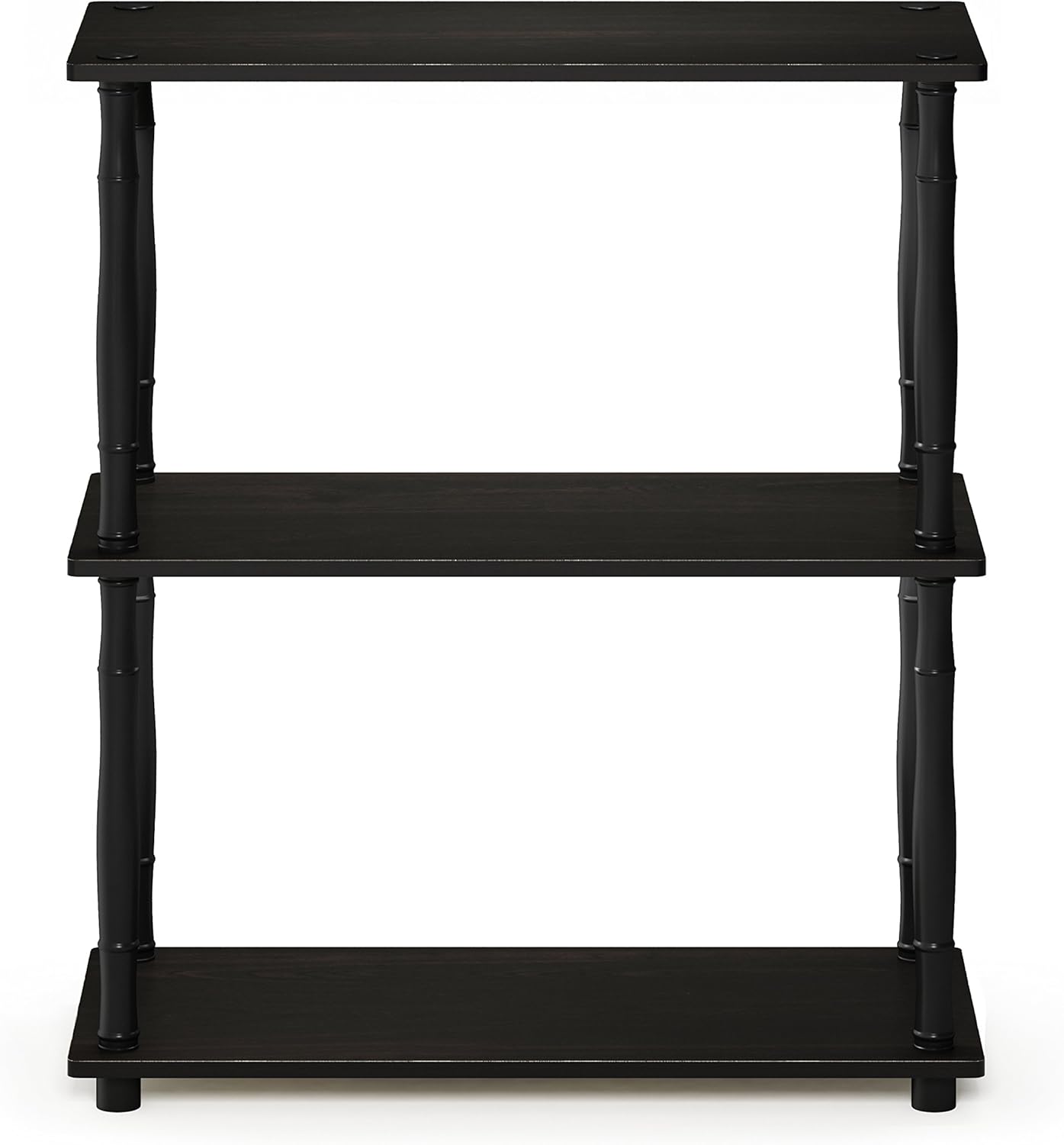 Furinno Turn-N-Tube 3-Tier Compact Multipurpose Shelf Display Rack with Classic Tube, Espresso/Black
