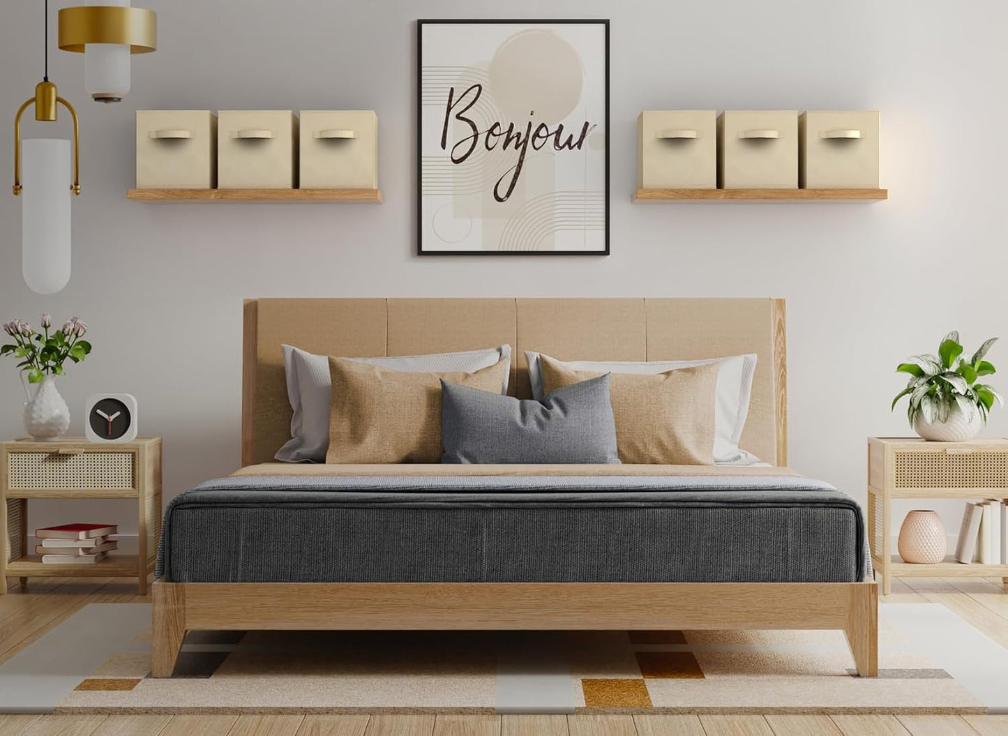 Sorbus Fabric Storage Cubes - 6 Foldable Storage Bins for Organizing Pantry, Cubbies, Toy Box - Clothes Storage & Closet Organizer - 13 Inch Collapsible Cube Baskets for Shelves with Handle