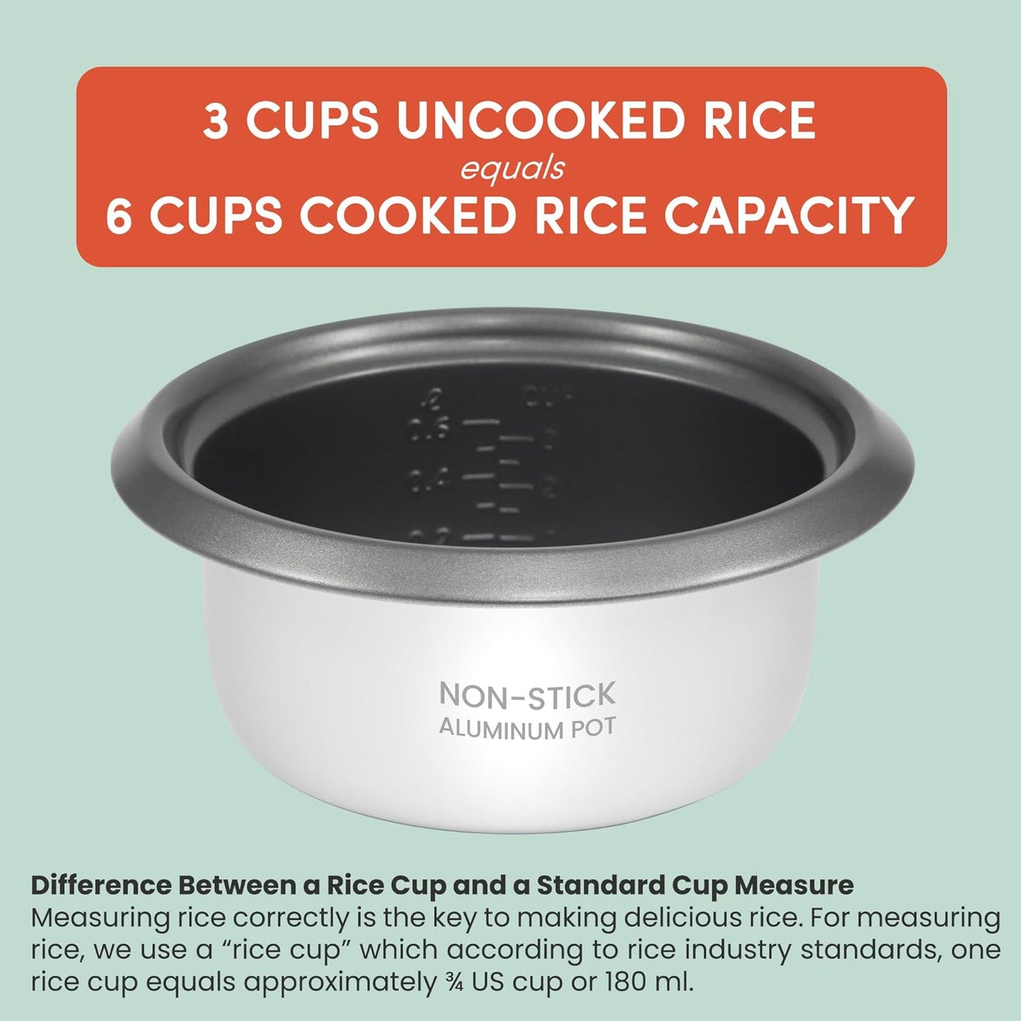 Elite Gourmet ERC-006NST Maxi-Matic Electric Rice Cooker with Non-Stick Inner Pot Makes Soups, Stews, Grains, Cereals, Keep Warm Feature, 6 Cups Cooked (3 Cups Uncooked), White