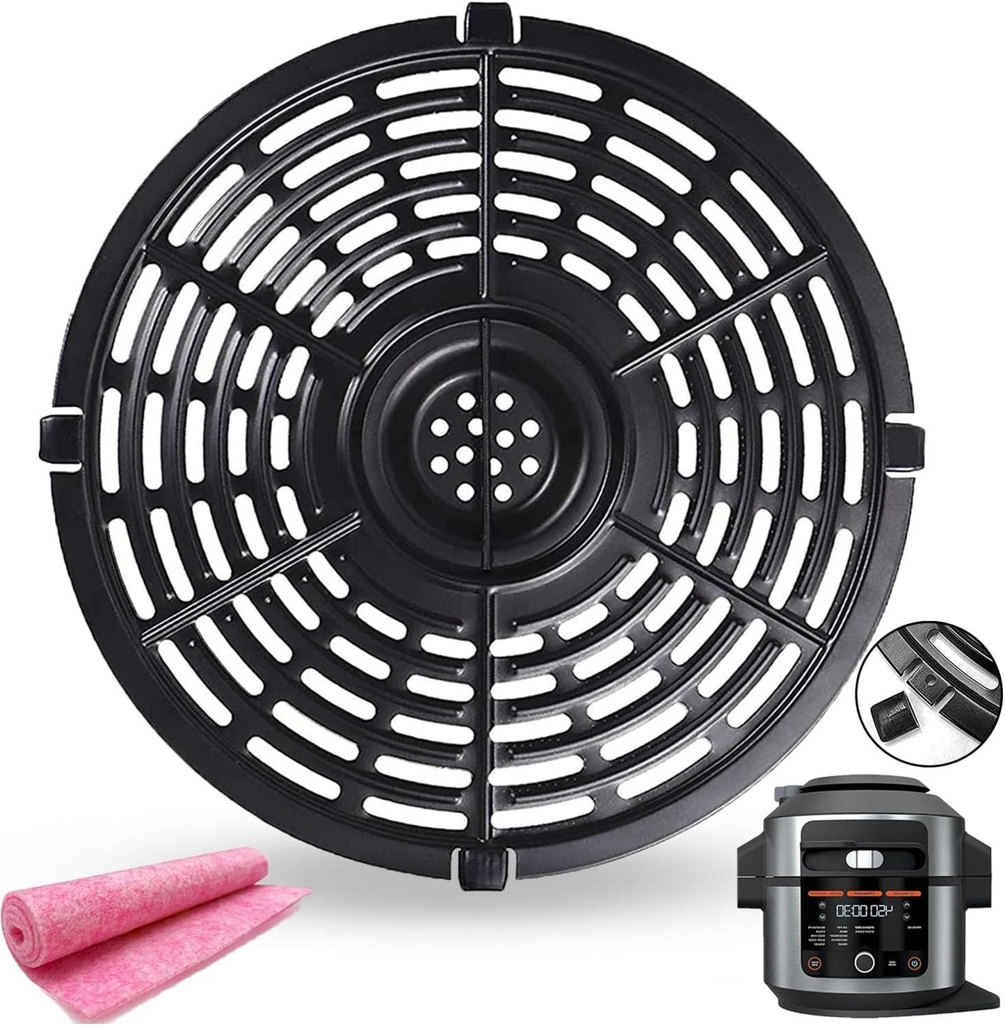 Air Fryer Crisper Plate for Ninja 6.5QT OL501/OL500 Foodi Pressure Cooker & Air Fryers, Premium Nonstick Air Fryer Rack Grill Plate Pan Insert Grate Shelf Grid for 6.5QT Ninja Air Fryer