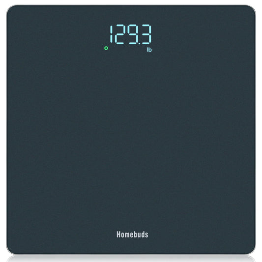 Homebuds Digital Bathroom Scale for Body Weight, Weighing Professional Since 2001, Crystal Clear LED and Step-on, Batteries Included, 400lb/180kg, Blue