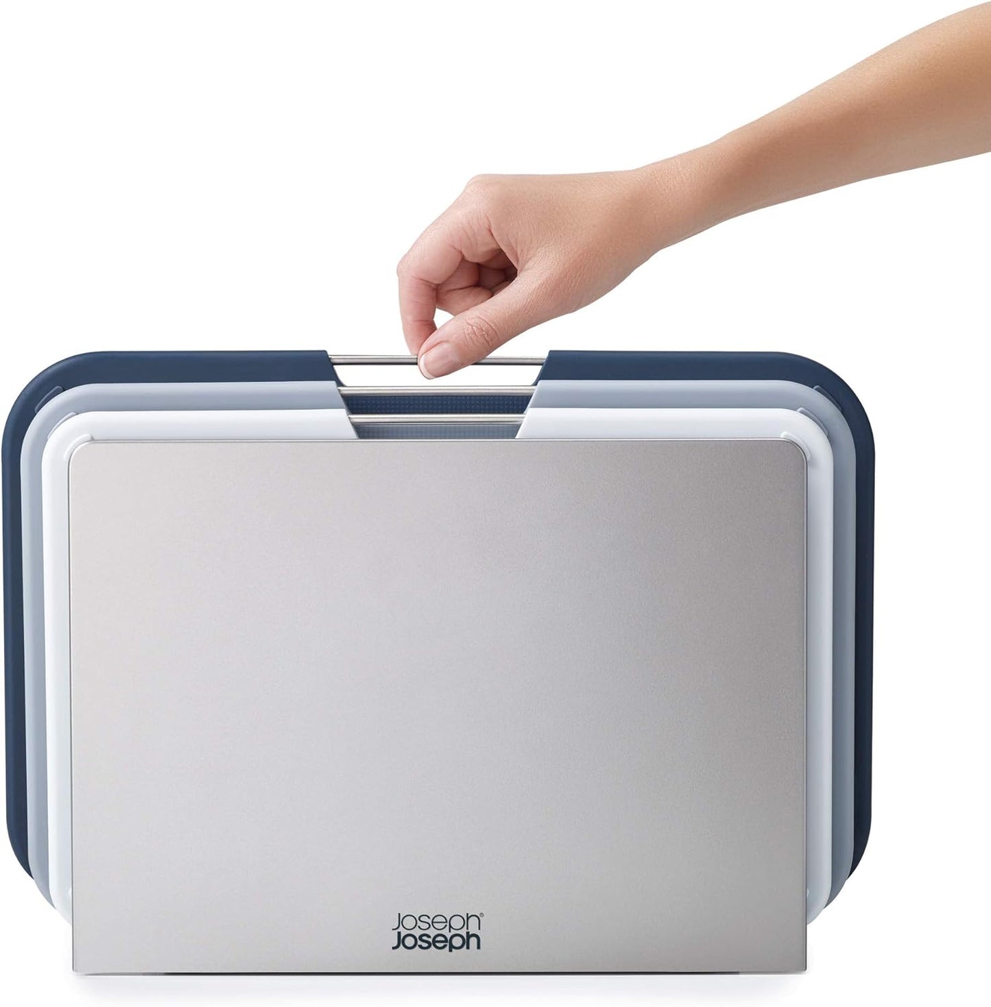 Joseph Joseph Nest 3 Piece Color Coded Cutting Board Set With Storage Stand, Regular - Grey/Blue