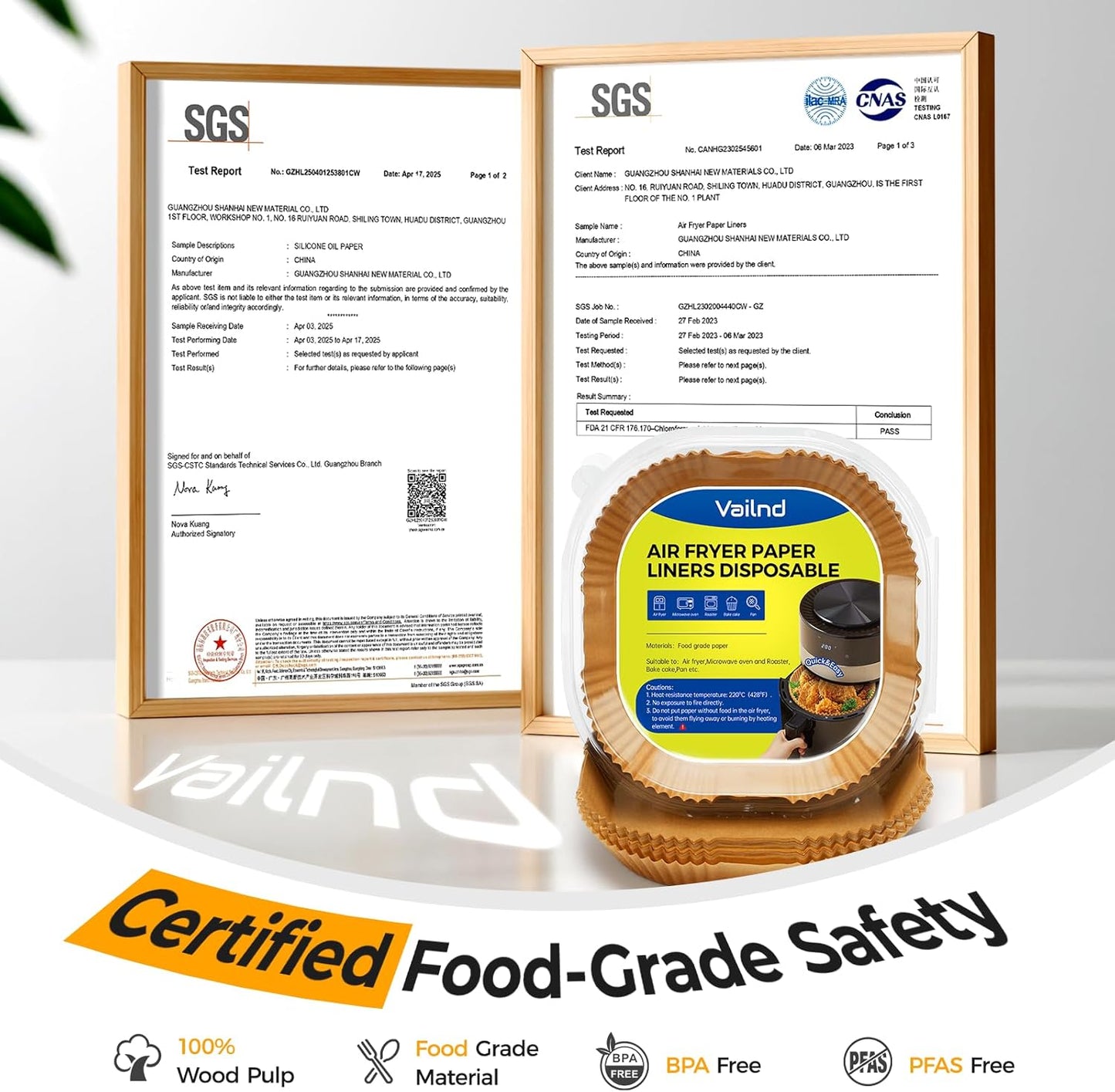 Air Fryer Liners Disposable 8" Square, 500 Pcs Unbleached Parchment Paper Liners for Airfryer Basket, Non-Stick & Leakproof Baking Paper for Oven & Pan