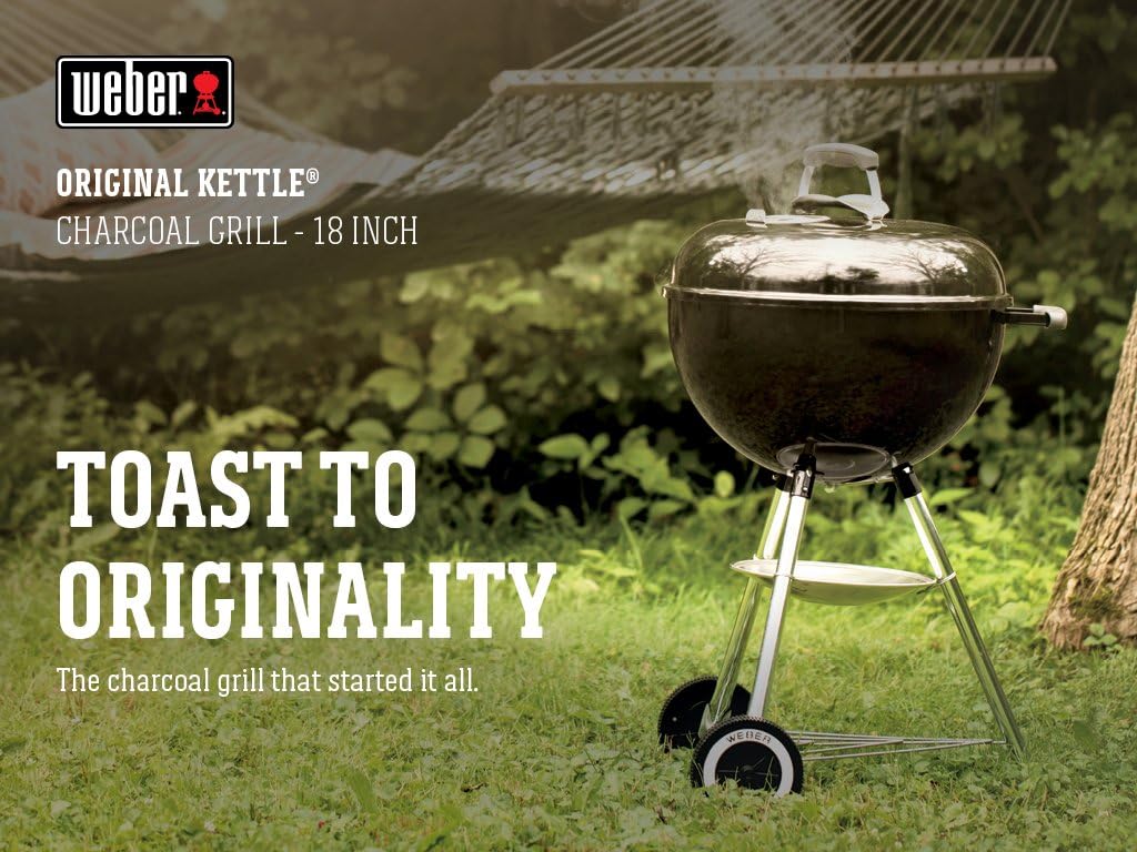 Weber Original Kettle Charcoal Grill for Outdoor Cooking and Barbecue, 18-Inch, Black