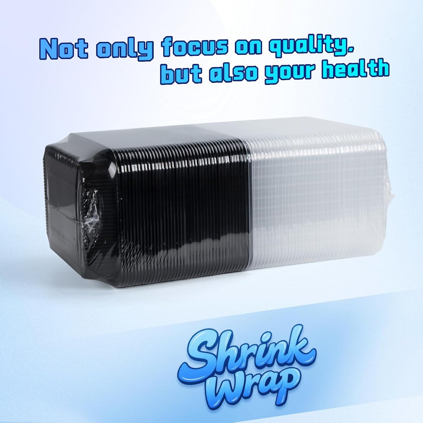 YANGRUI Plastic Containers with Lid 40 Pack 48 oz - Reusable Shrink Wrap Leak Proof Takeout | Flexible Pure PP BPA Free Food Container | Dishwasher & Microwave Safe Restaurant Meal Prep Food Container