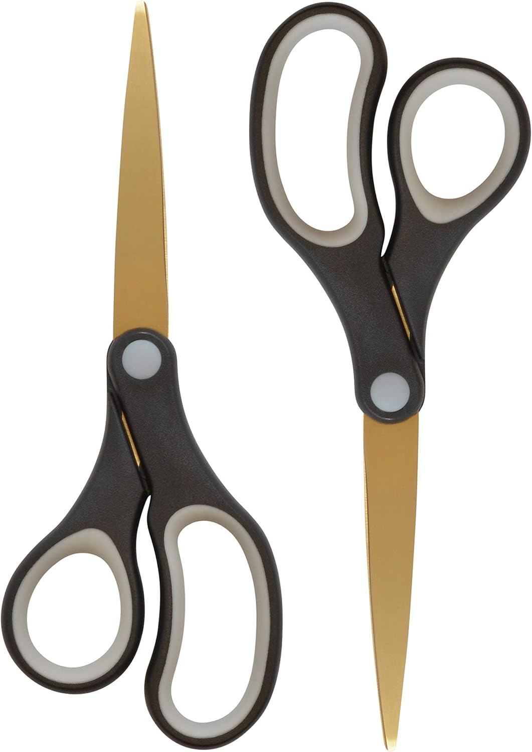 Westcott 55847 8-Inch Titanium-Bonded Scissors For Office and Home, Black/Gold, 2 Pack