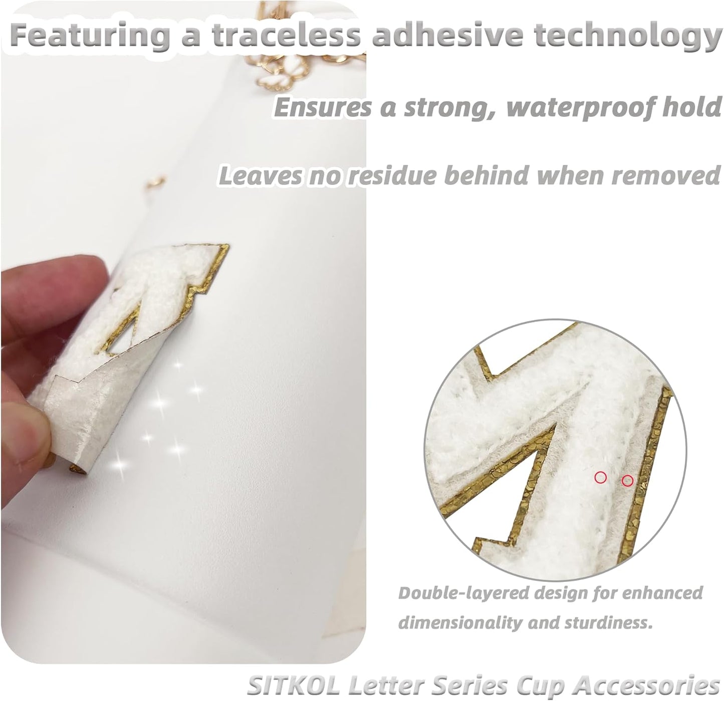 Cute Letter Charm Set Compatible with Owala Water Bottle 24 oz, 32 oz, 40 oz, Owala Kids, Owala Coffee Tumbler, Owala FreeSip – Includes Handle Strap, for Owala Accessories & Stanley Cup Accessories