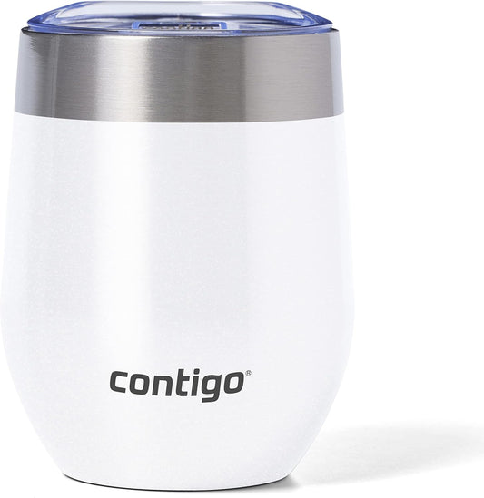 Contigo River North Stainless Steel Wine Tumbler with Spill-Proof Lid, Leak-Proof 12oz Reusable Wine Glass, Dishwasher Safe & Keeps Drinks Hot or Cold for Hours, Sunbeam Gold