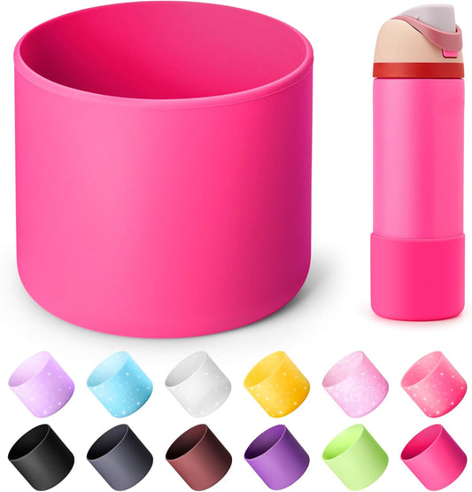 Silicone Boot for Owala 24 oz Water Bottles, Anti-Slip Protective Sleeve for Owala Twist & FreeSip & Flip Stainless Steel Water Bottle, Boot Bottom Base for Owala (Rose Red)