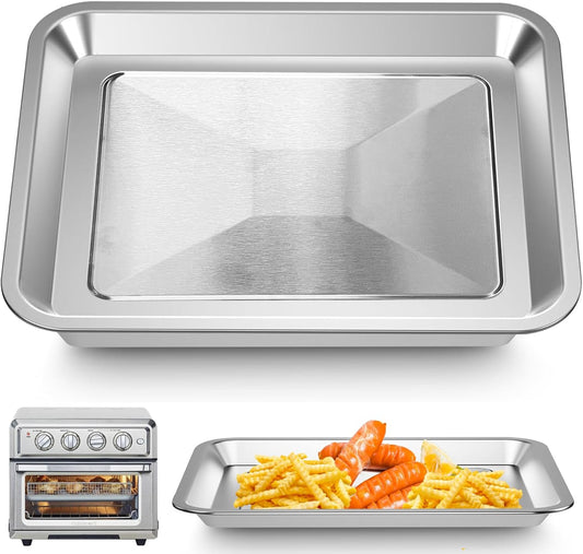 GWY Toaster Oven Tray Replacement for Cuisinart TOA-26 TOA-28 AFR-25 Toaster Air Fryer Convection Oven, Steel Pan Air Fryer Tray Replacement Air Fryer Toaster Oven Accessories