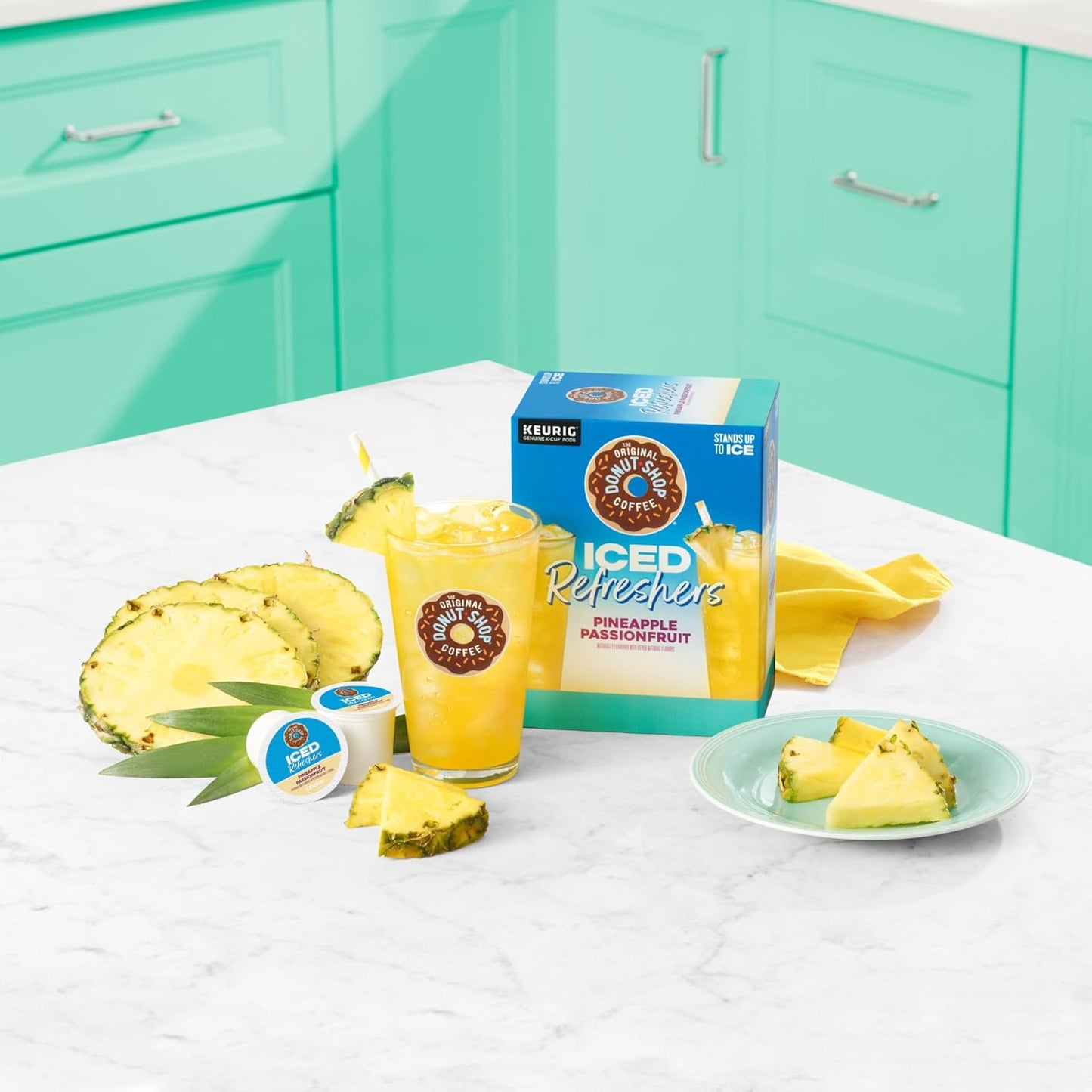 The Original Donut Shop Iced Refreshers, Pineapple Passionfruit Flavor, Keurig Single Serve K-Cup Pods, 60 Count (6 Packs of 10)