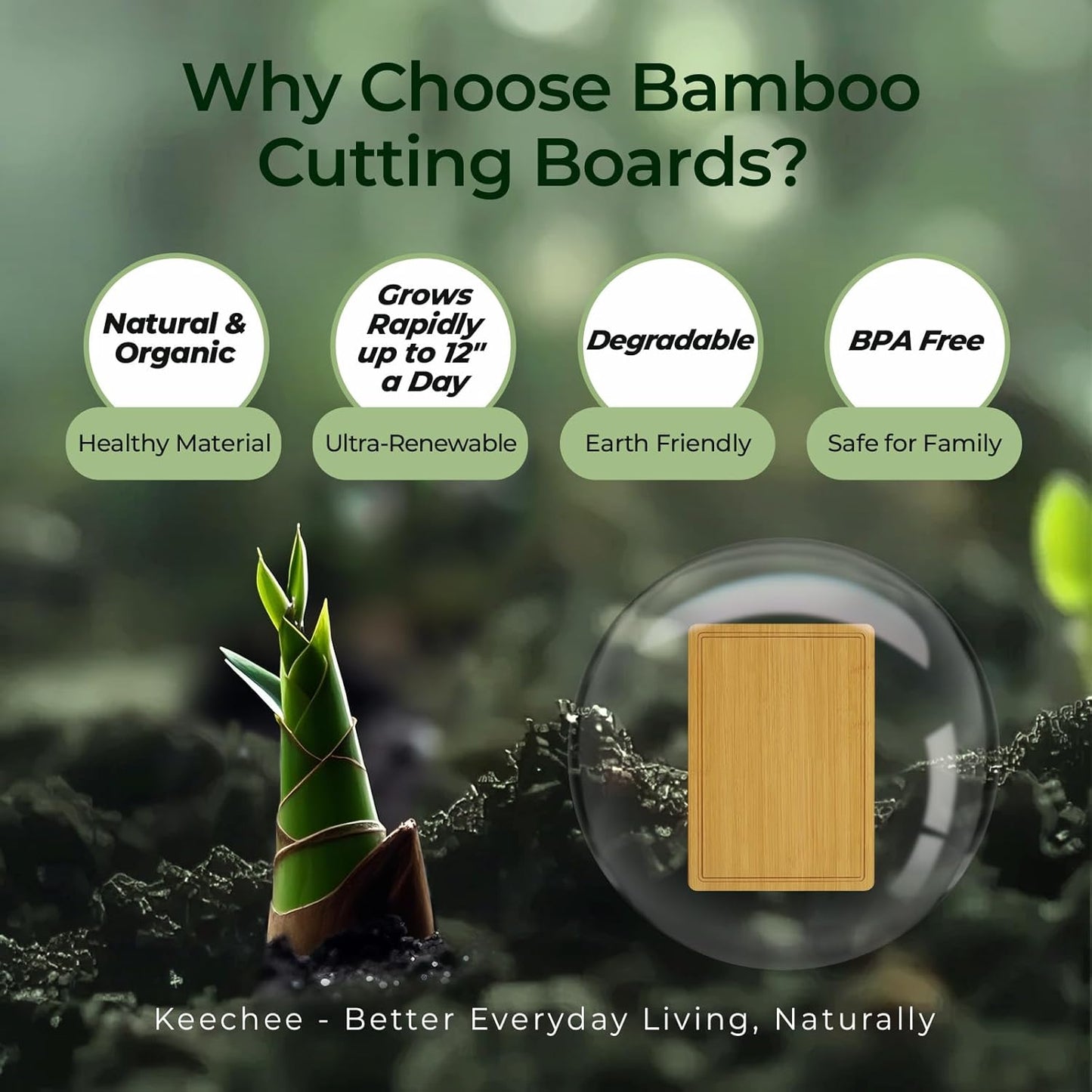 Kitchen Essentials Natural Bamboo Cutting Board XL With Durable, Knife-Friendly Surface & Deep Juice Groove – Perfect For BBQ(Pre Oiled, Natural)