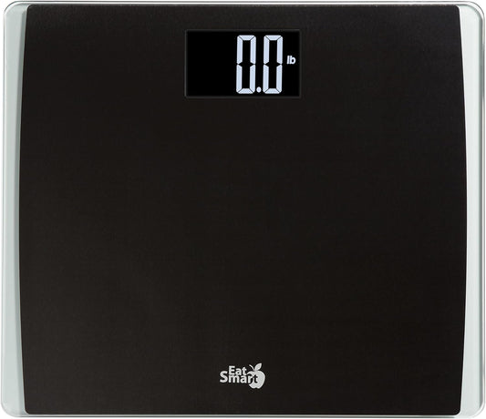 EatSmart Precision Digital Bathroom Scale for Body Weight – Extra-Wide Platform, High-Visibility Display, Ultra-Durable Design for Home, Pets, Luggage & More, 550 LB High Capacity, Black
