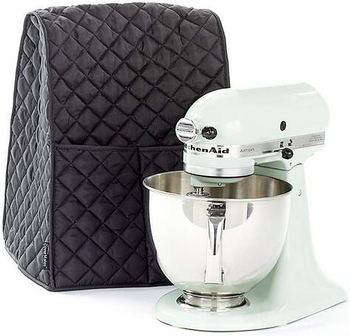 Stand Mixer Dust-proof Cover with Organizer Bag for KitchenAid Mixer to Keep Clean and Safe(Black)
