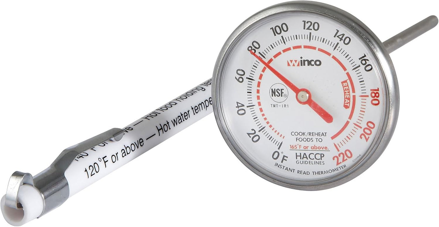Winco 1-3/4-Inch Dial Instant Read Thermometer with 5-Inch Probe
