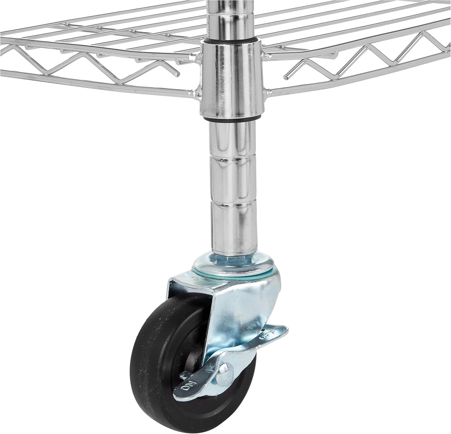 Amazon Basics 4-Shelf Adjustable, Heavy Duty Storage Shelving Unit with Wheels for Easy Assembly, for Garage or Kitchen Use, Metal Organizer Wire Rack, 36" L x 14" W x 57.8" H, Chrome