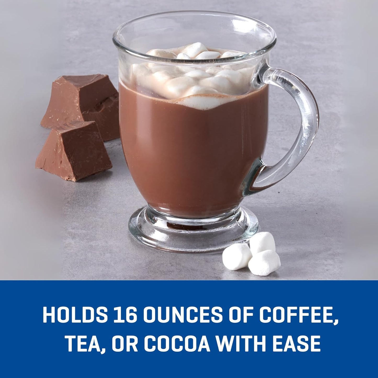 Anchor Hocking Café Glass Coffee Mugs, 16 oz, Set of 6