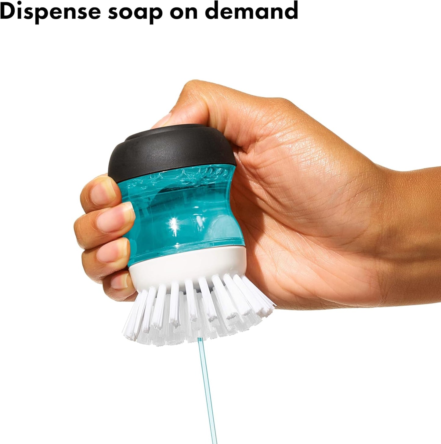 OXO Good Grips Soap Dispensing Palm Brush Refills – 4-Pack, Brush Head Replacement, Dish Brush Head Replacement, Scrub Brush Replacement Heads, Dispense soap on Demand