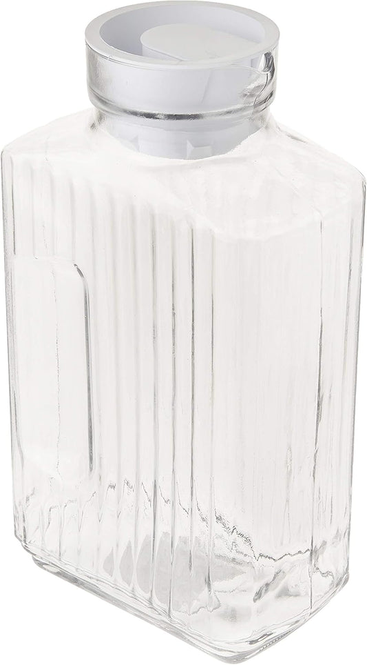 Anchor Hocking Glass Bistro Pitcher with White Stopper, 64-Ounce, Clear