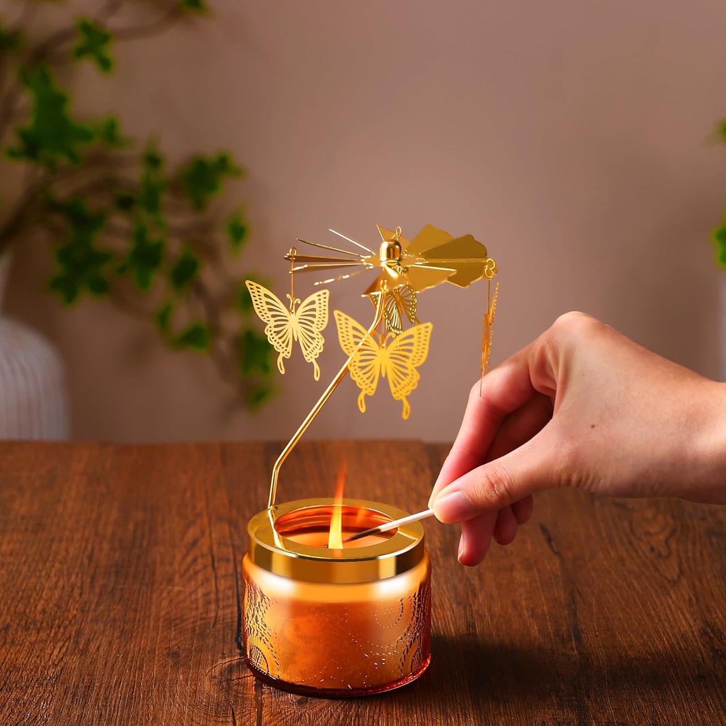 Rotatable Candle, Birthday Gifts for Women, Vanilla Cream Scented Candles Anniversary Christmas Thanksgiving, Butterfly Best Girl, Friends,Mom