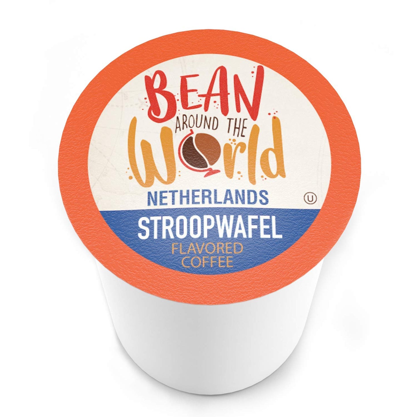 Bean Around The World Flavored Coffee Compatible With 2.0 Keurig K Cup Brewers, Stroopwafel, 40 Count (Pack of 1)