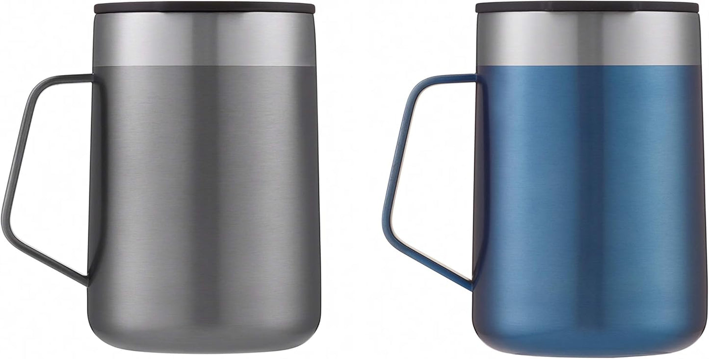 Contigo Streeterville Stainless Steel Travel Mug with Splash-Proof Lid Sake;Blue Corn 14 Ounces 2-Pack