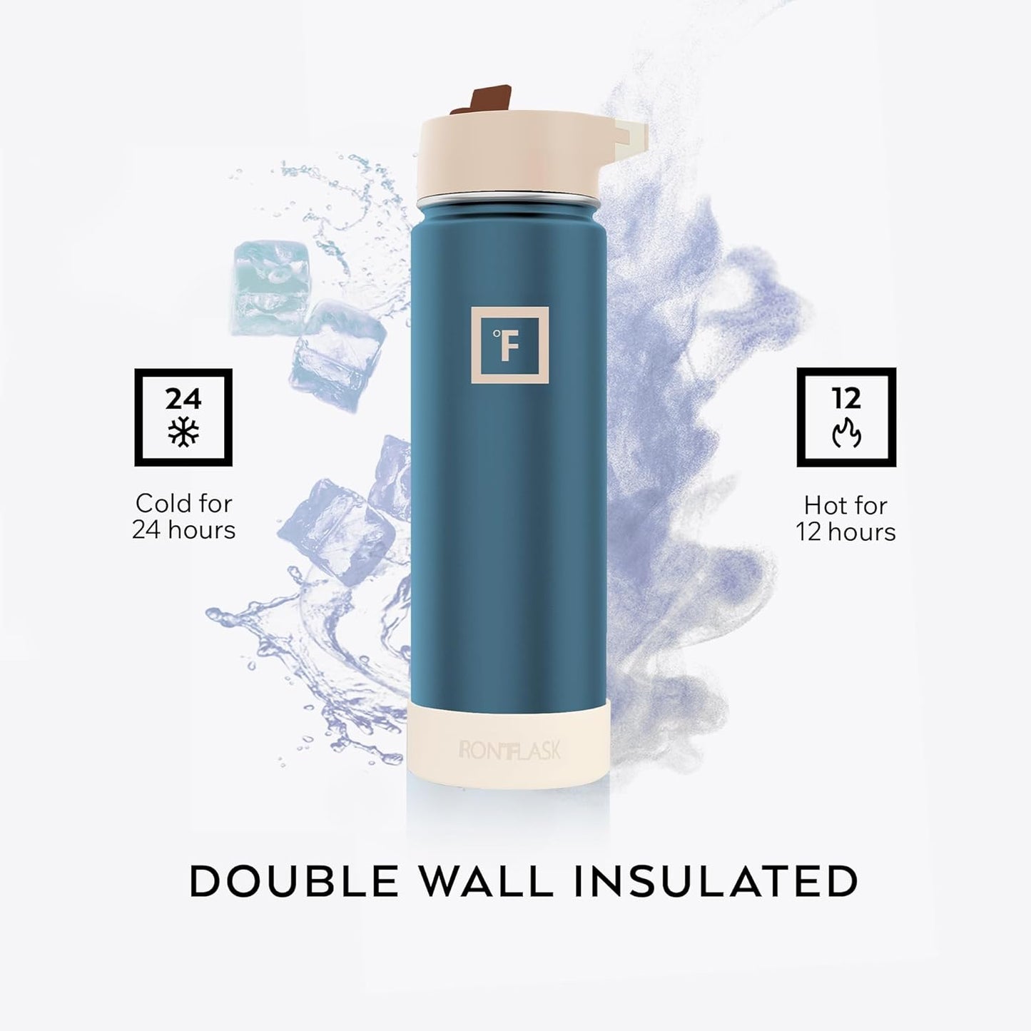 IRON °FLASK Camping & Hiking Hydration Flask with Straw, Wide Mouth Insulated Stainless Steel Sports Water Bottle - 22 oz Dream Sunset