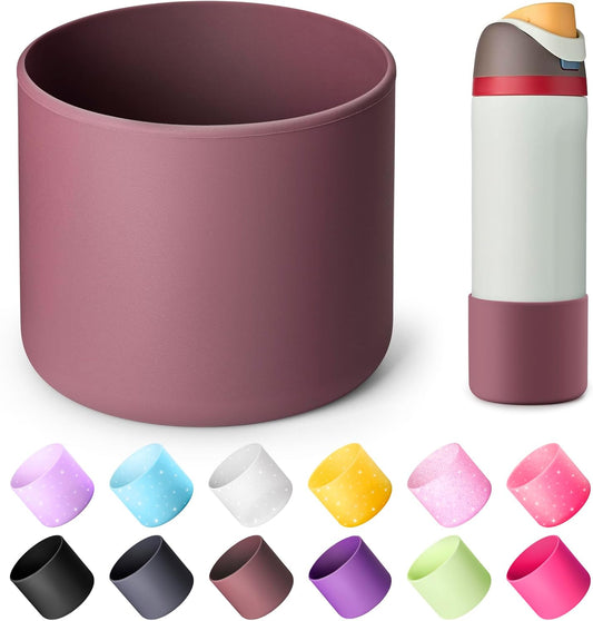 Boot for Owala 24 oz, Anti-Slip Protective Sleeve for Owala Twist & FreeSip & Flip Stainless Steel Water Bottle, Silicone Boot Bottom Base for Owala (Reddish Brown)