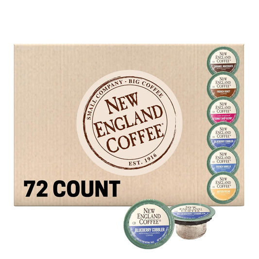 New England Coffee Variety Pack Single Serve Pods, 12ct Box (Pack of 6)