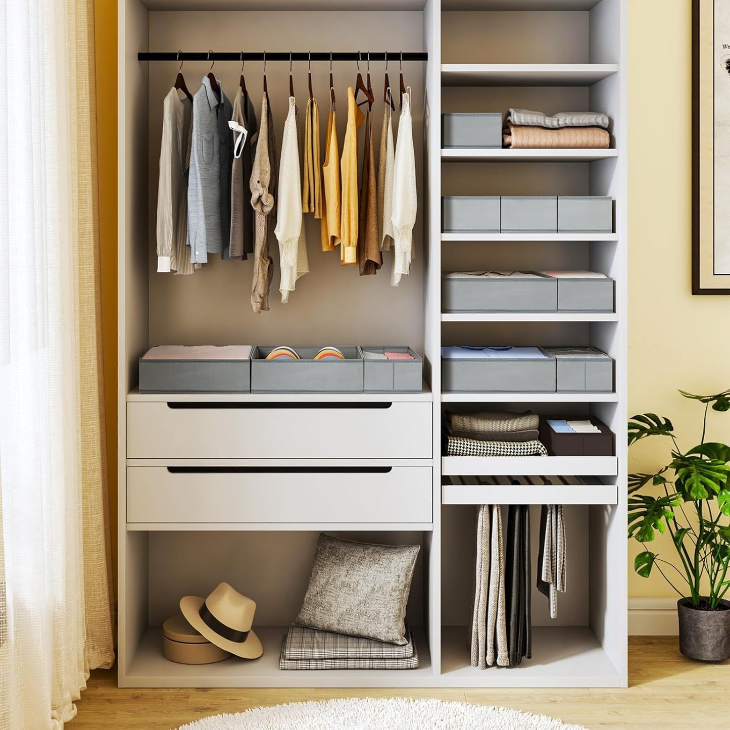 DIMJ Drawer Organizer Clothes, 24 Pack Dresser Organizer, Foldable Closet Organizers and Storage, Fabric Dresser Drawer Organizers, Drawer Dividers for Nursery, Baby Clothes, Underwears, Sock