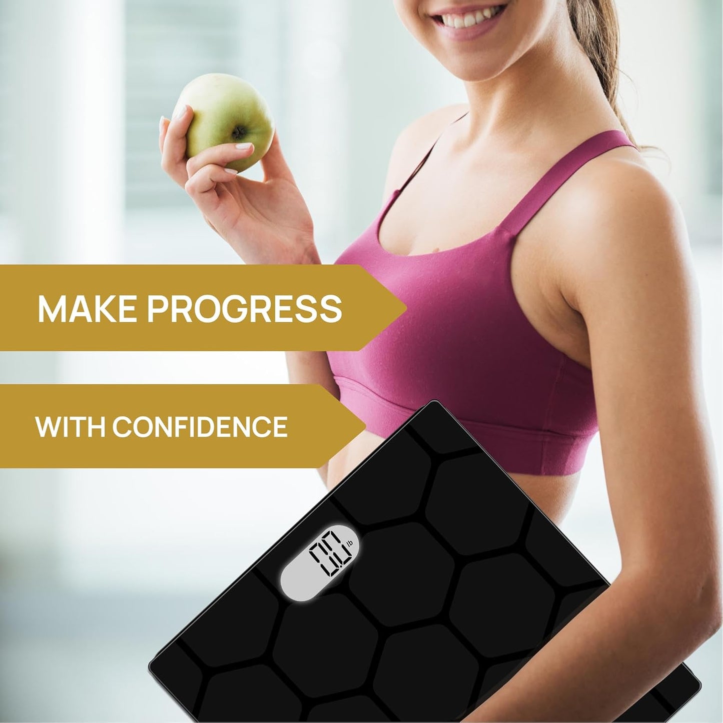 INEVIFIT Bathroom Scale, Highly Accurate Digital Bathroom Body Scale, Measures Weight up to 400 lbs. Includes Batteries