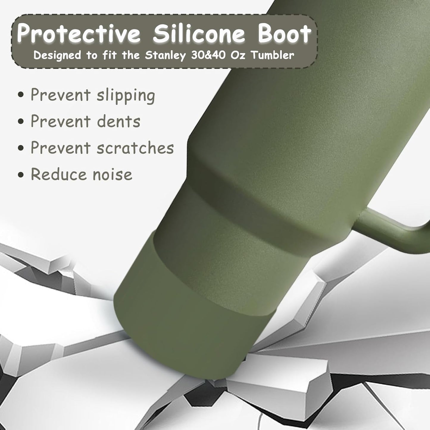 Stanley Cup Accessories Set,Including 2 Pcs 0.4in Straw Cover, 1 Silicone Spill-Proof Stopper Set of 3, 1 Cute Flower Handle Charm, 1 Silicone Boot Fits Stanley 40&30 Oz Tumbler (Dried Pine)