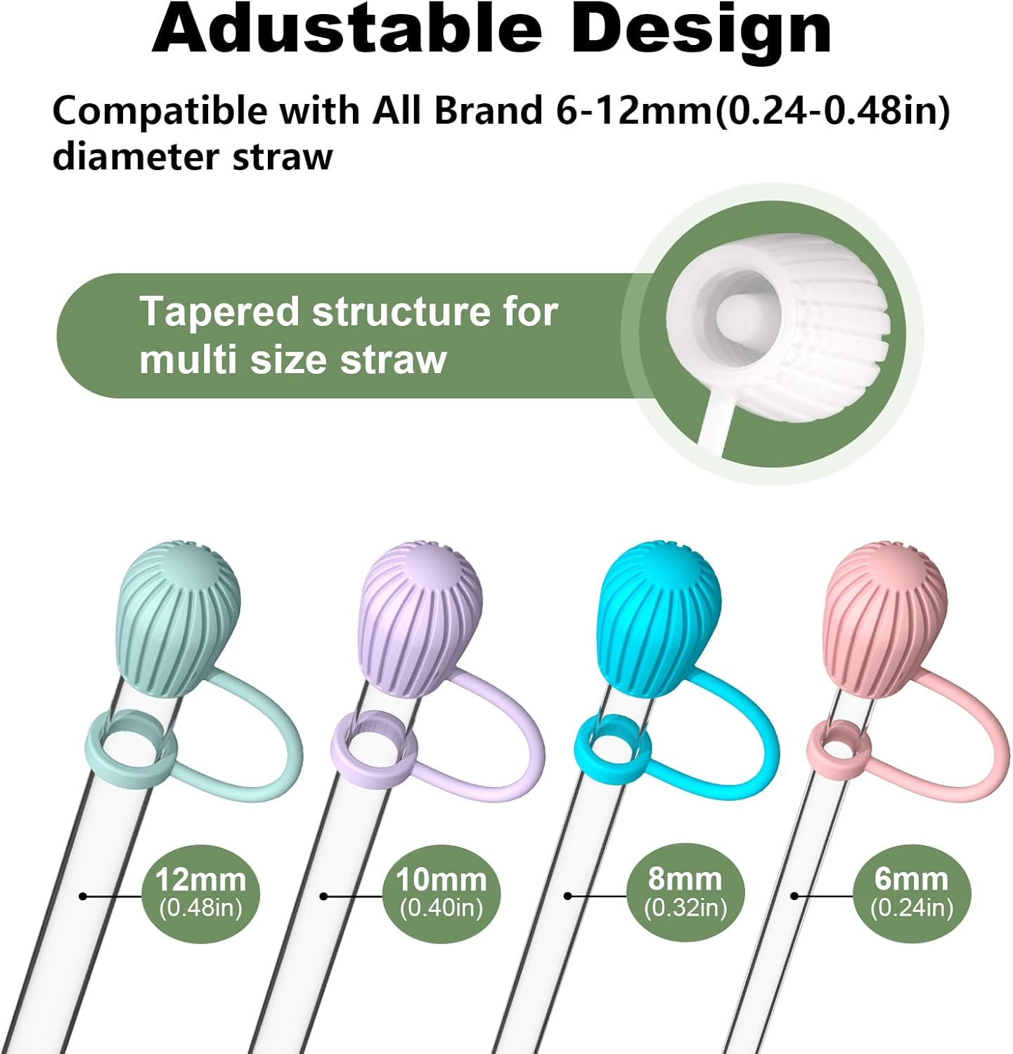 YOELIKE 10PCS Straw Cover Cap for 6 to 12mm Straw of Stanley, Simple Modern, Yeti, Owala, Hydro Flask, Reduce, and All Brands Tumbler Straw, Dishwasher Safe, BPA Free and Dust Proof