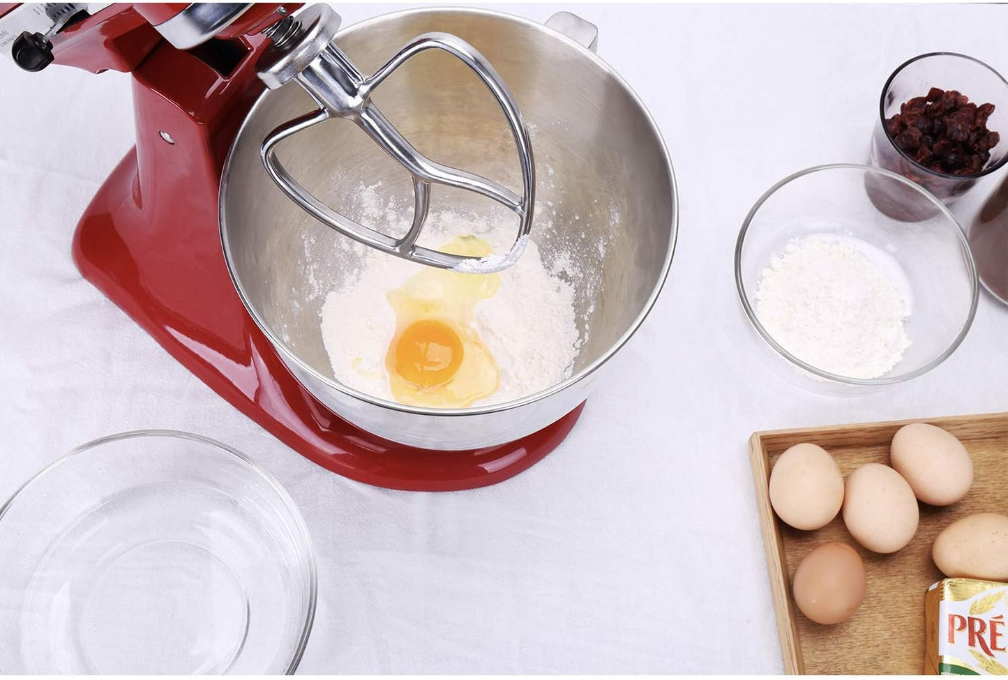 Geesta Polished Stainless Steel Flat Beater for Kitchen aid 4.5 Qt - 5 Qt Tilt-Stand Mixer Attachments for Kitchen Paddle, Baking - Pastry, Pasta Dough, Lcing, Mixing Accessory - Dishwasher Safe