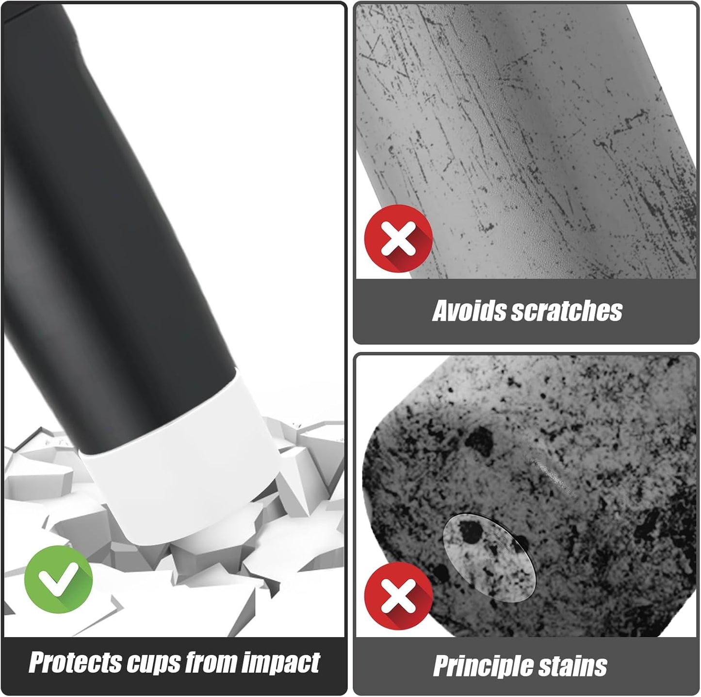 Mity rain 2PCS Protective Silicone Boots for Owala 30oz & 40oz FreeSip Sway Bottles & Tumblers - Accessories for owala, Enhances Stability & Prevents Scratches (Black & White)