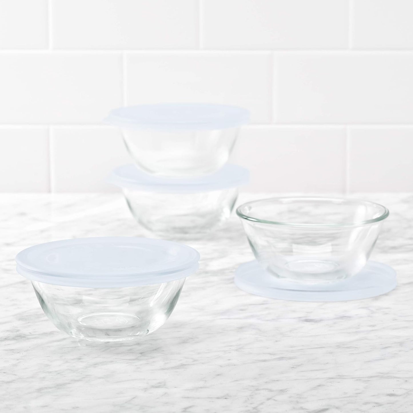 OXO 11205500 Good Grips 8-Piece Glass Prep Bowl Set, One Size, Clear