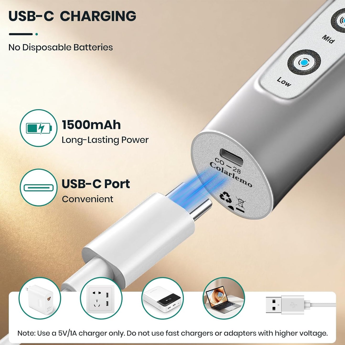 Milk Frother Handheld Rechargeable with Stand, Frother Wand Drink Mixer Electric Whisk for Coffee, Detachable With 3 Stainless Whisks, Hand Mixer for Lattes, Cappuccino, Matcha, Egg, Silver