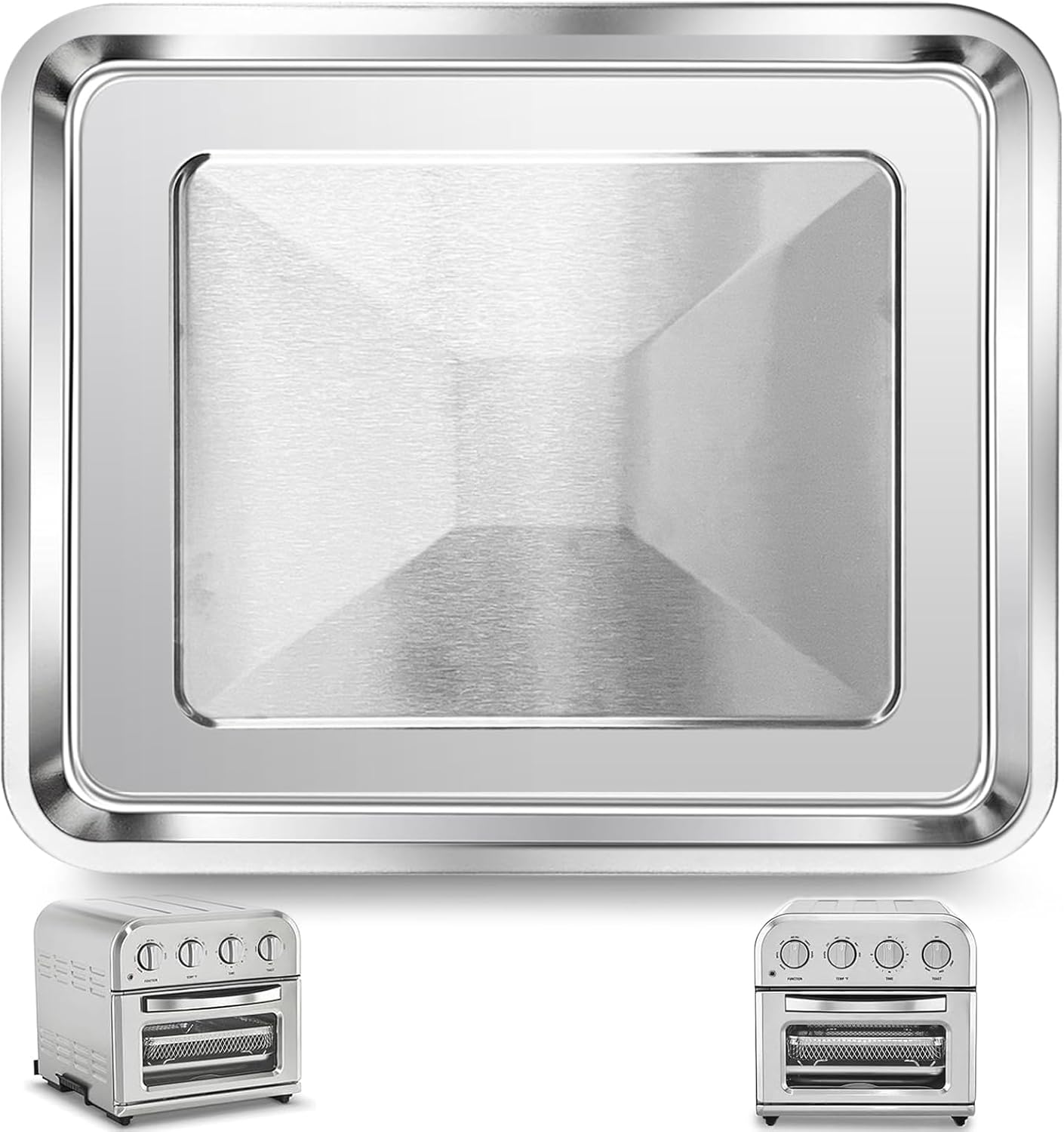 Air Fryer Toaster Oven Accessories for TOA-28 AFR-25 TOA-26 Toaster Air Fryer Convection Oven, 304 Stainless Steel Pan Toaster Oven Tray Replacement Air Fryer Tray Replacement