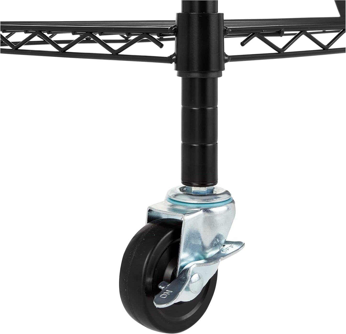 Amazon Basics 5-Shelf Adjustable, Heavy Duty Storage Shelving Unit on 4'' Wheel Casters, Metal Organizer Wire Rack, 30" L x 14" W x 64.75" H, Black