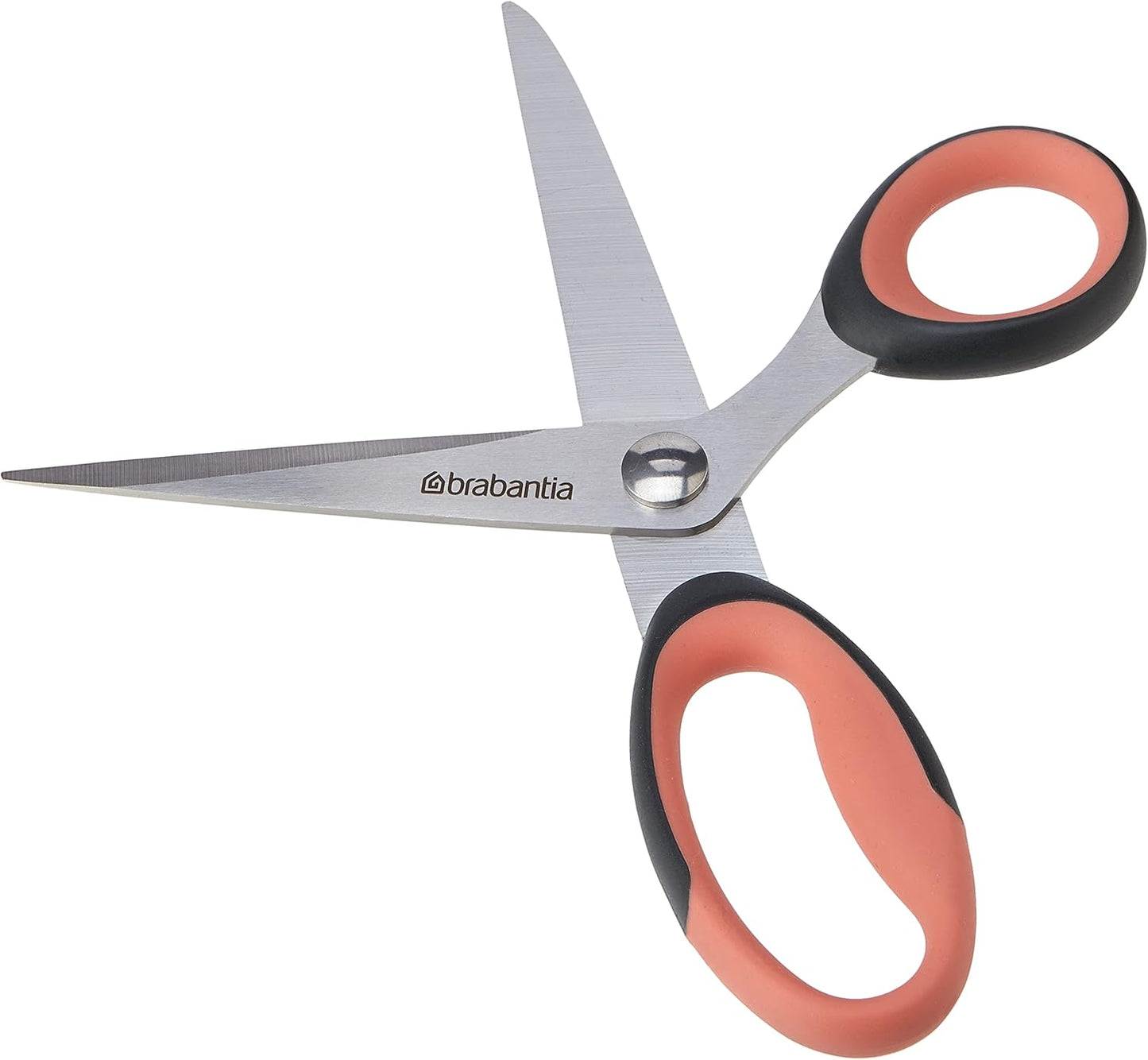 Brabantia Tasty+ Kitchen Scissors (Terracotta/Black) Ergonomic, Soft-Handle, Rust-Free Kitchen Blades for Kitchen or Crafts