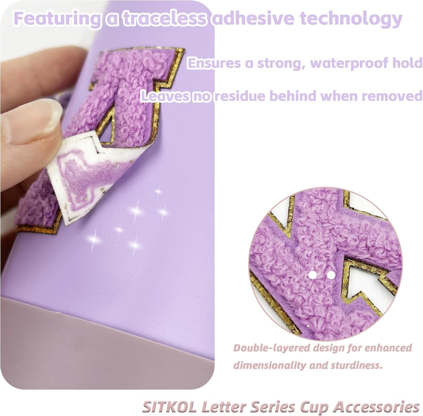 SITKOL Silicone Boot Cute Monogram Set Compatible with Owala Water Bottle 24 oz, 32 oz, 40 oz - Perfect Letter Owala Accessories for Owala Tumbler, Owala Free Sip, Pink Owala, Black Owala