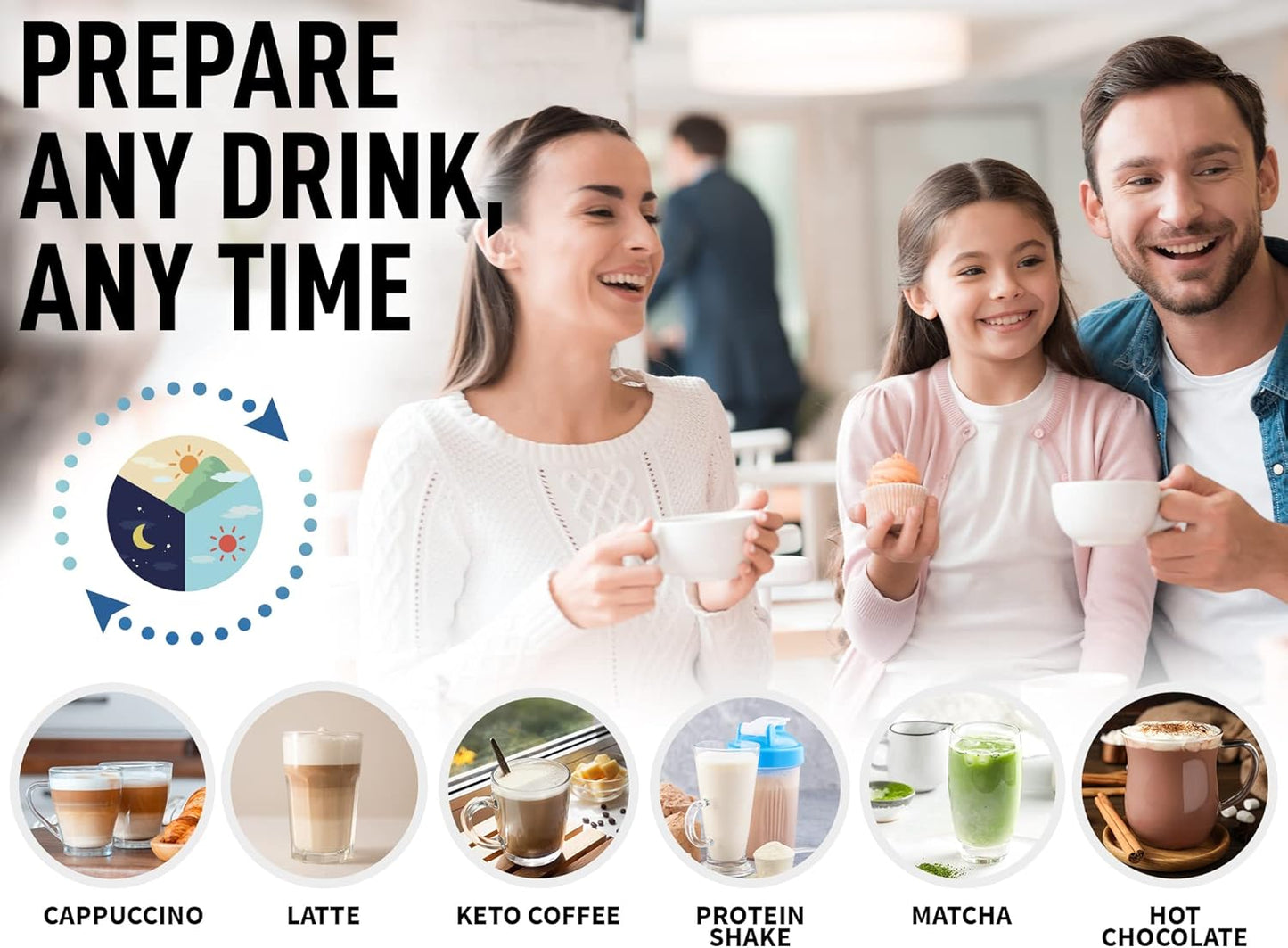 PRO MILK FROTHER WAND - ULTRA HIGH SPEED HANDHELD FROTHER - UPGRADED STAND - Powerful Handheld Mixer with Infinite Uses - Super Instant Electric Foam Maker with Stainless Steel Whisk (Lime Green)