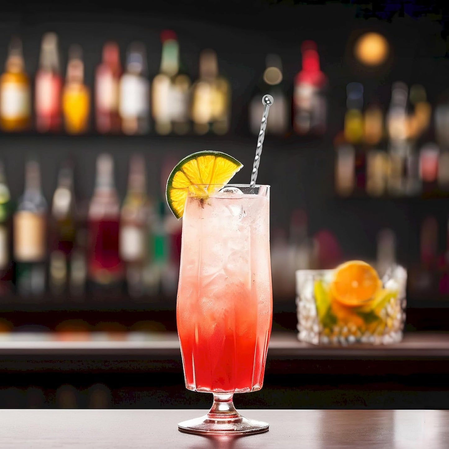 HIC Kitchen Reusable Swizzle Sticks, 18/8 Stainless Steel, Set of 5