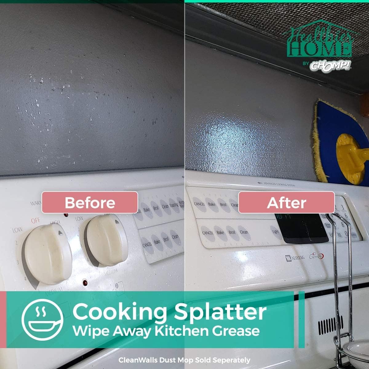 CHOMP! Painted Wall Cleaner Spray, Multipurpose for Walls, Ceilings, and Baseboards, Removes Dirt, Dust, Odor, Stains, Healthier Home 5-Minute CleanWalls 4-in-1, 32 Ounces (Eucalyptus Tranquility)