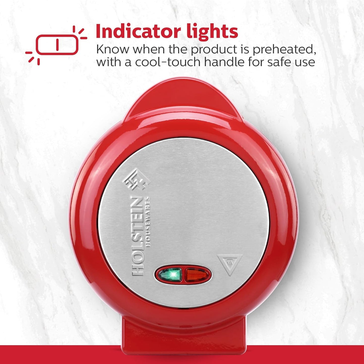 Holstein Housewares Omelet Maker, Non-Stick, Stainless Steel | 2 Individual Portions | Red | Pack of 6