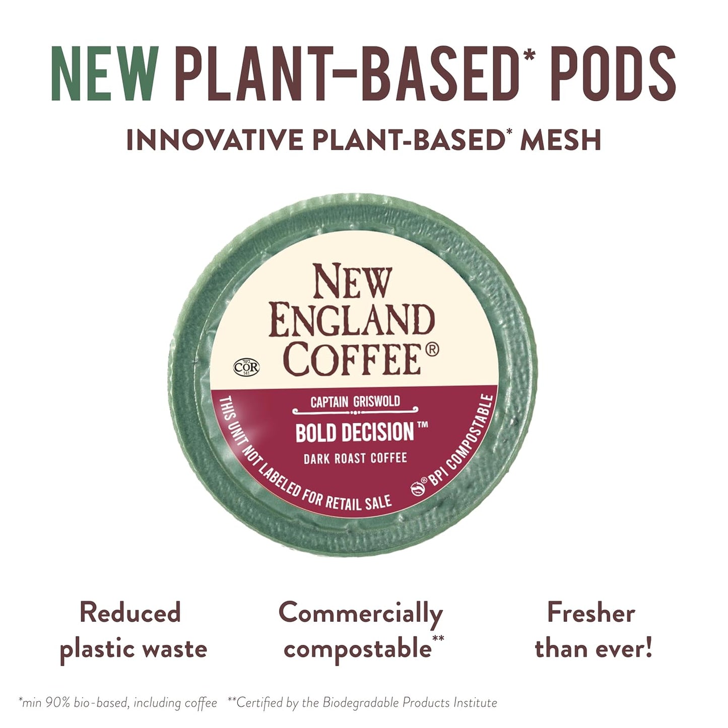 New England Coffee Bold Decision Dark Roast Single Serve Pods, 10ct Box (Pack of 1)