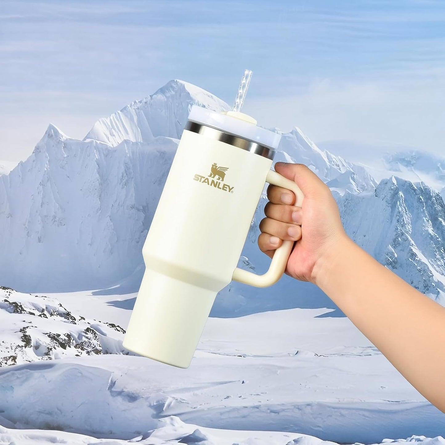 ALINK 6 Pack Replacement Clear Swirl Straws for Stanley 40 oz 30 oz Tumbler, 12 in Long Reusable Plastic Straws for Stanley, Owala Cup Accessories, Half Gallon Jug, Plus 1 Cleaning Brush