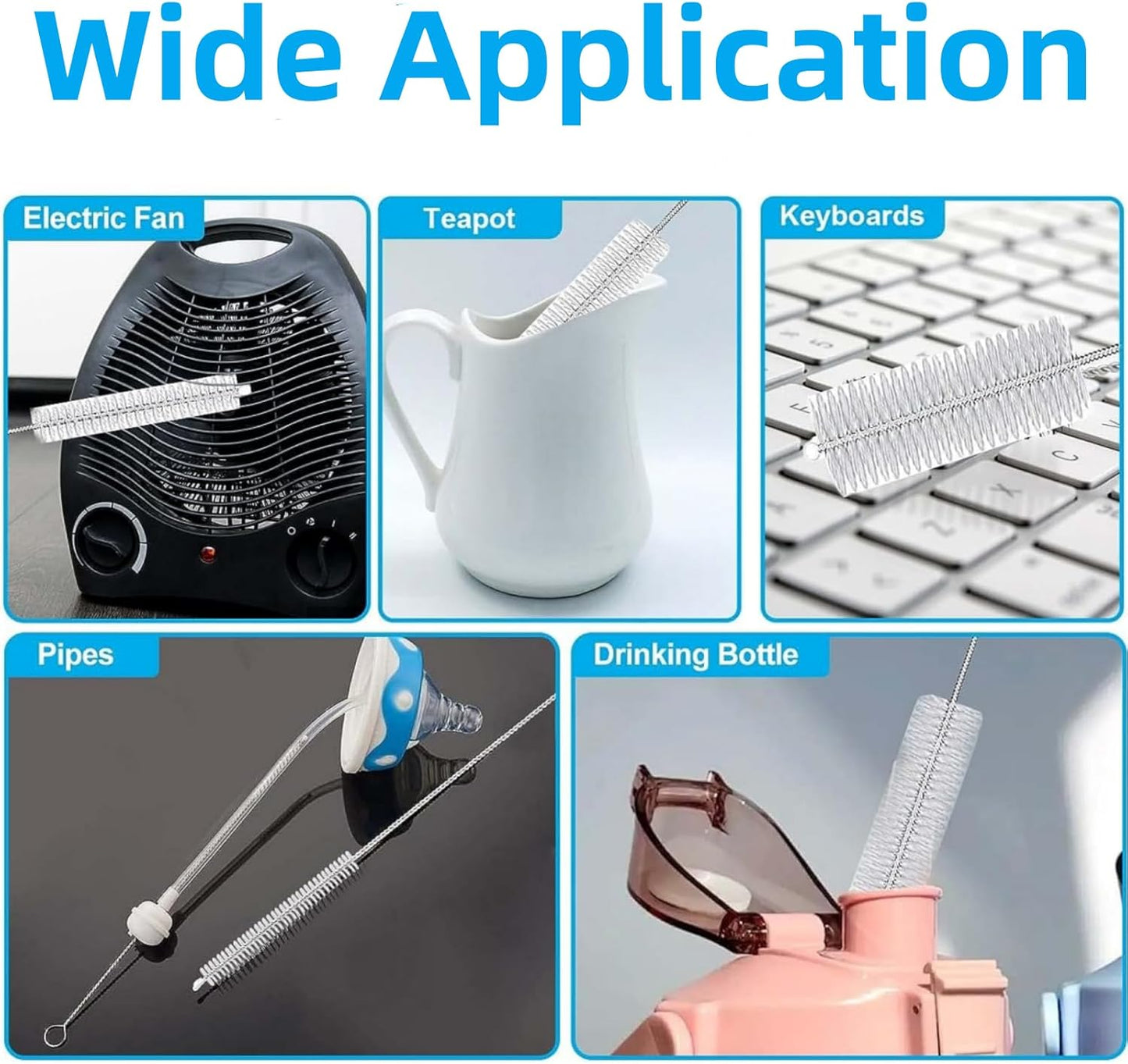 Extra Long Cleaner Brush Compatible for Stanley, Replacement Straw Fit for Stanley Quencher 30oz 40oz Tumbler, Silicone Straw Cover Toppers