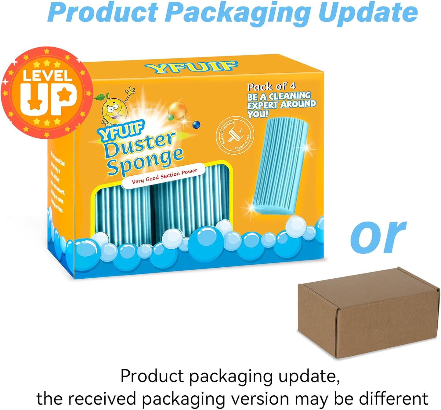 4 Pack Damp Clean Duster Sponge, Magic Sponge Eraser for Household Cleaning, Reusable Dusters Cleaning Supplies for Housekeeping, Dish, Blinds, Glass, Baseboards,Window Track Grooves and Faucets