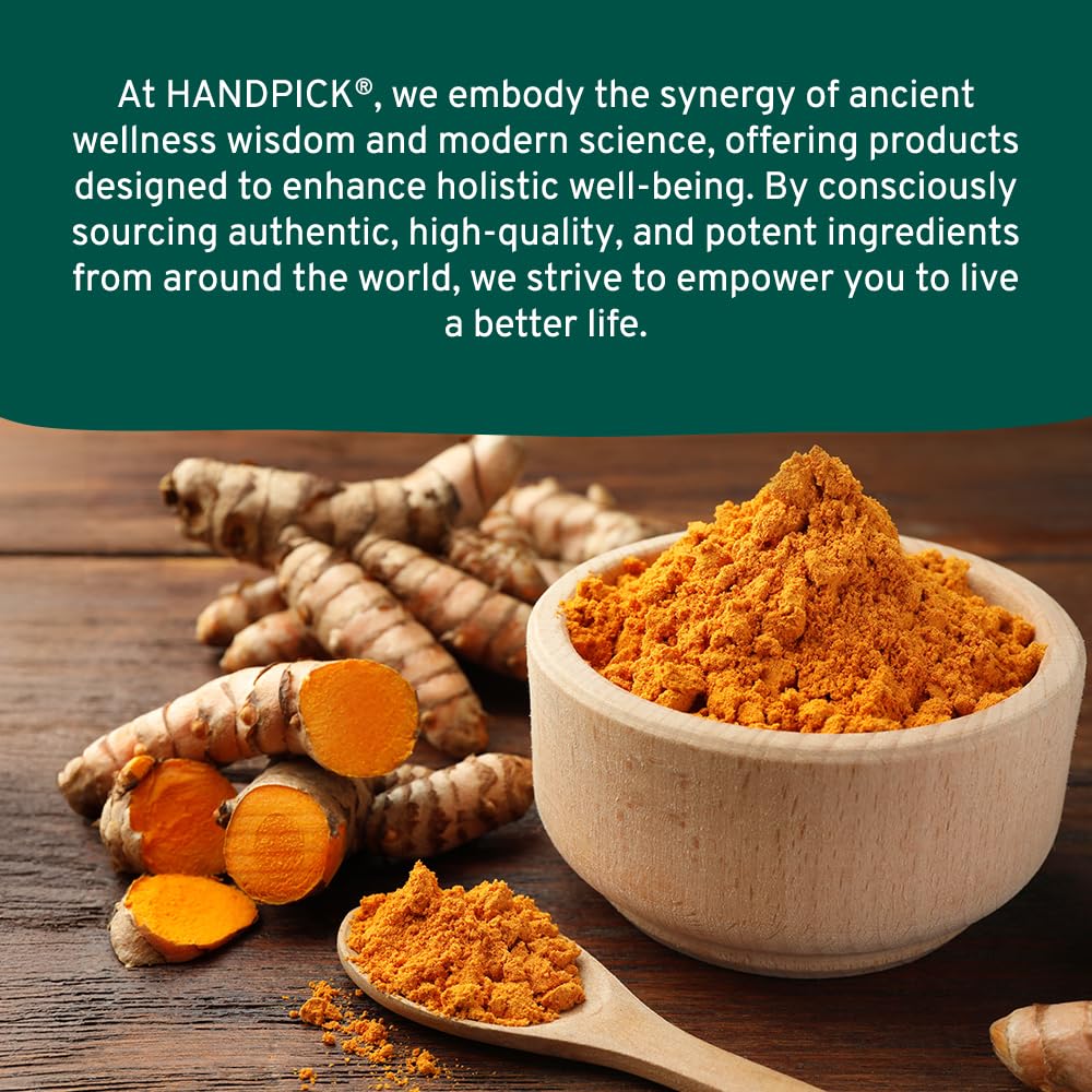 HANDPICK, Organic Turmeric Powder with Curcumin (397g/14oz) | Authentic Indian Origin | Gluten Free | Made from Turmeric Root